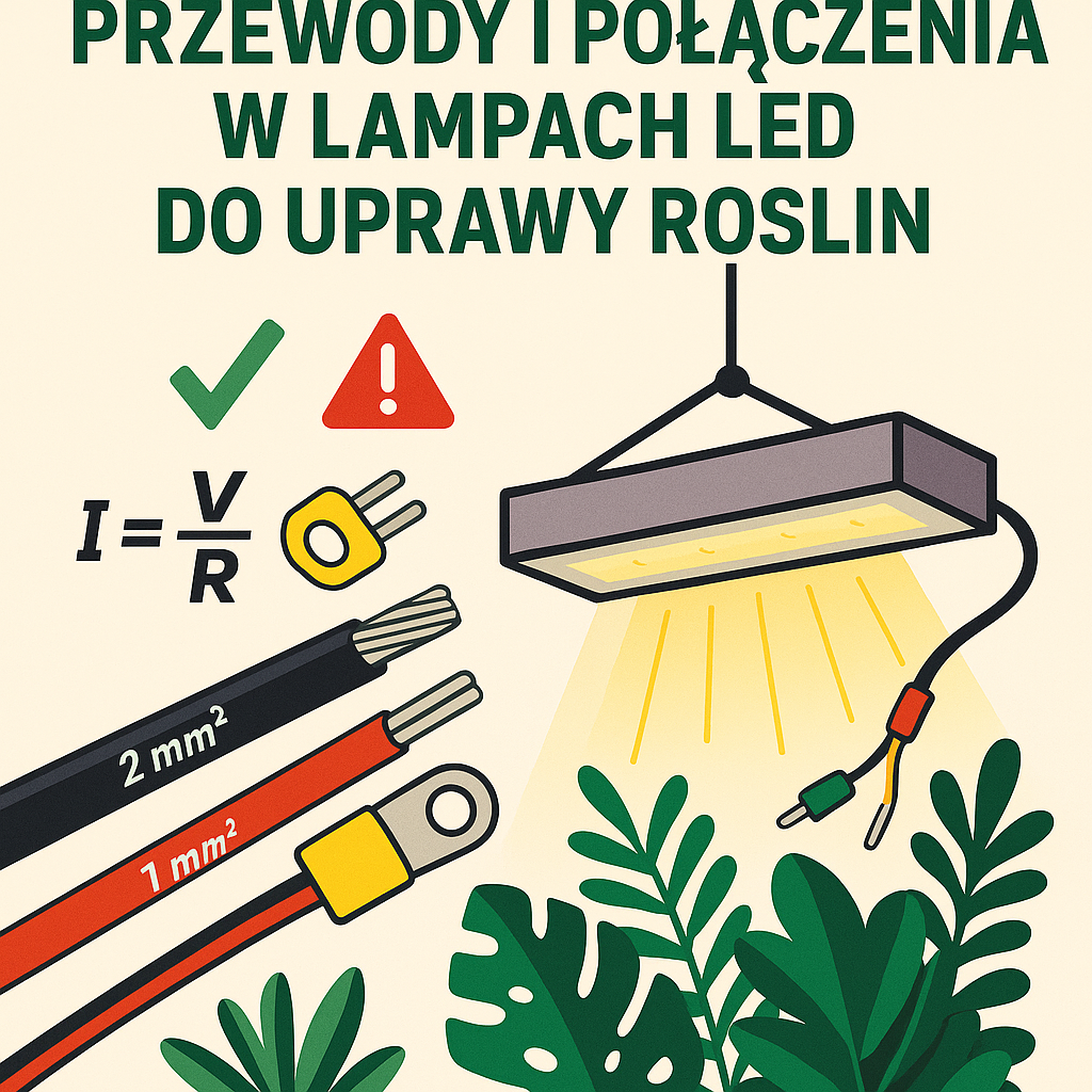 Przewody i połączenia do lampy LED do uprawy roślin – poradnik techniczny