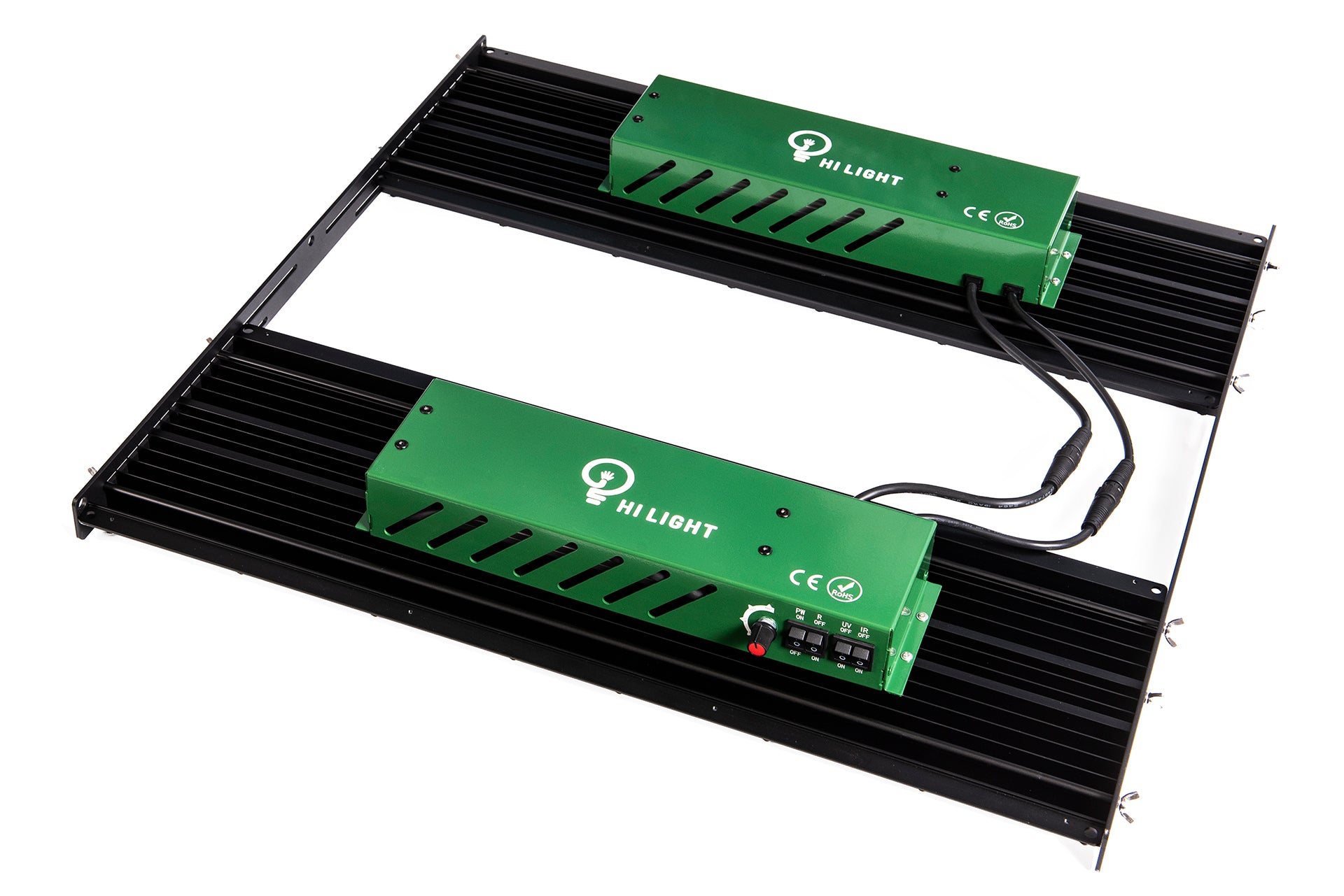 Lampa Hi Light Lite 480W – lekka izometria od góry, pokazująca całość konstrukcji i połączenie między modułami